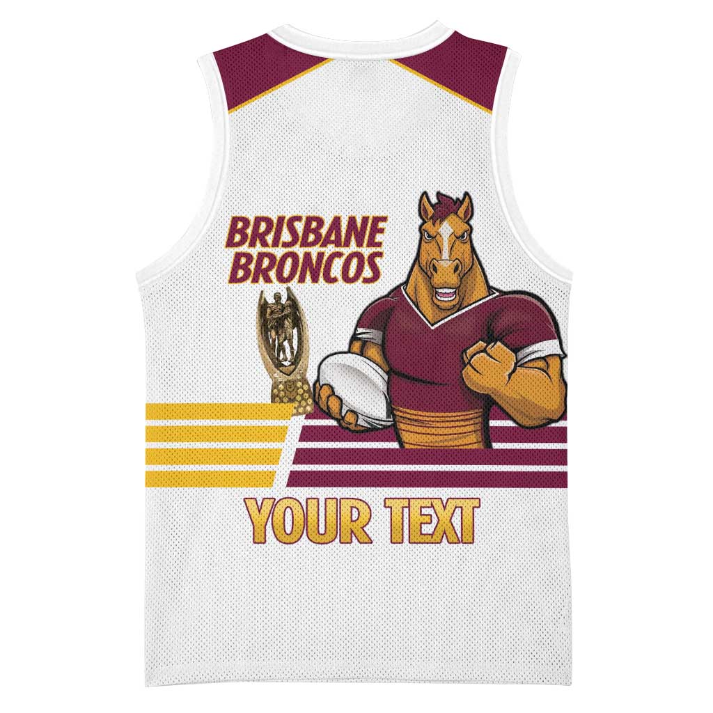 Brisbane Broncos Rugby Personalised Basketball Jersey NRL 4th Premiers Proud - Aussie Hoodie