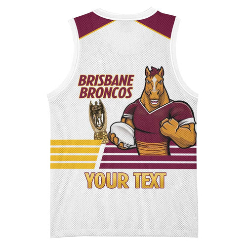Brisbane Broncos Rugby Personalised Basketball Jersey NRL 4th Premiers Proud - Aussie Hoodie
