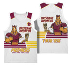 Brisbane Broncos Rugby Personalised Basketball Jersey NRL 4th Premiers Proud - Aussie Hoodie