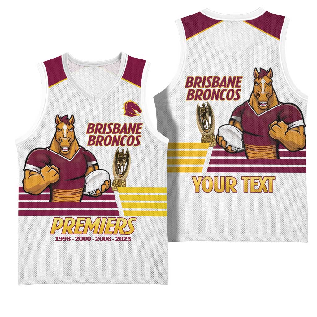 Brisbane Broncos Rugby Personalised Basketball Jersey NRL 4th Premiers Proud - Aussie Hoodie