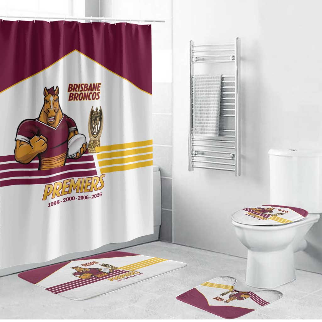 Brisbane Broncos Rugby Bathroom Set NRL 4th Premiers Proud - Aussie Hoodie