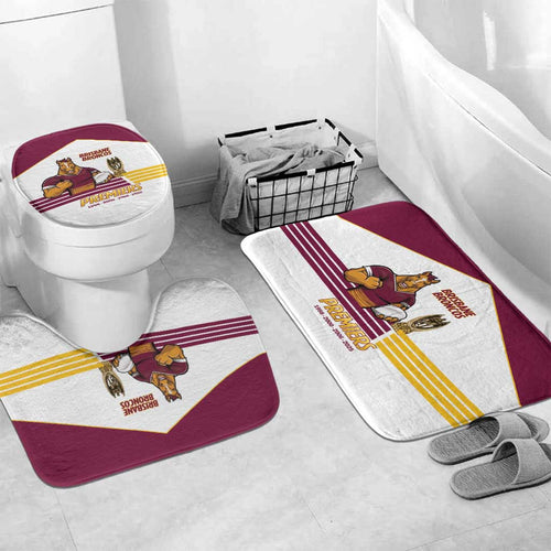 Brisbane Broncos Rugby Bathroom Set NRL 4th Premiers Proud - Aussie Hoodie