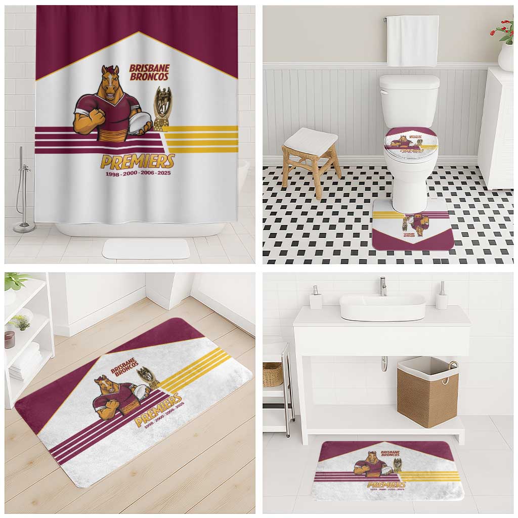 Brisbane Broncos Rugby Bathroom Set NRL 4th Premiers Proud - Aussie Hoodie
