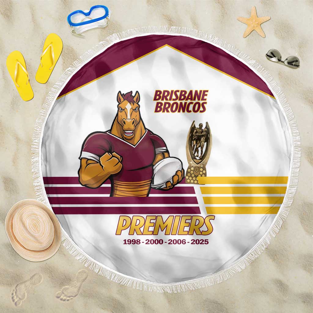 Brisbane Broncos Rugby Beach Blanket NRL 4th Premiers Proud - Aussie Hoodie