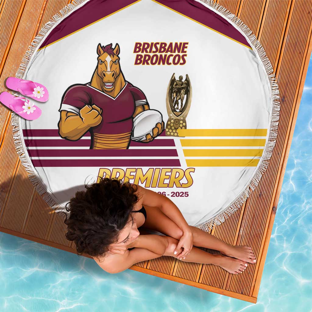 Brisbane Broncos Rugby Beach Blanket NRL 4th Premiers Proud - Aussie Hoodie