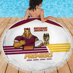 Brisbane Broncos Rugby Beach Blanket NRL 4th Premiers Proud - Aussie Hoodie