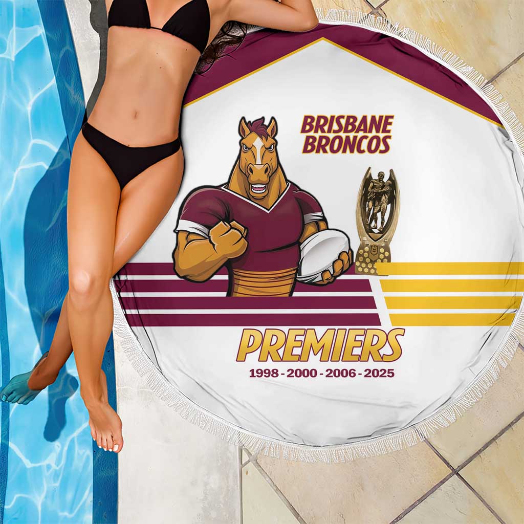 Brisbane Broncos Rugby Beach Blanket NRL 4th Premiers Proud - Aussie Hoodie