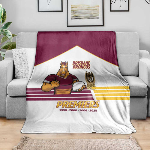Brisbane Broncos Rugby Blanket NRL 4th Premiers Proud - Aussie Hoodie