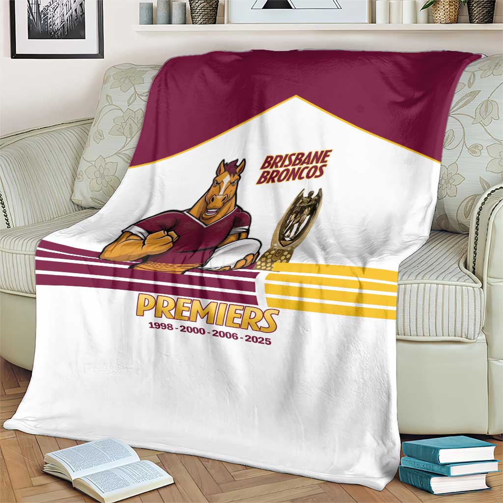 Brisbane Broncos Rugby Blanket NRL 4th Premiers Proud - Aussie Hoodie