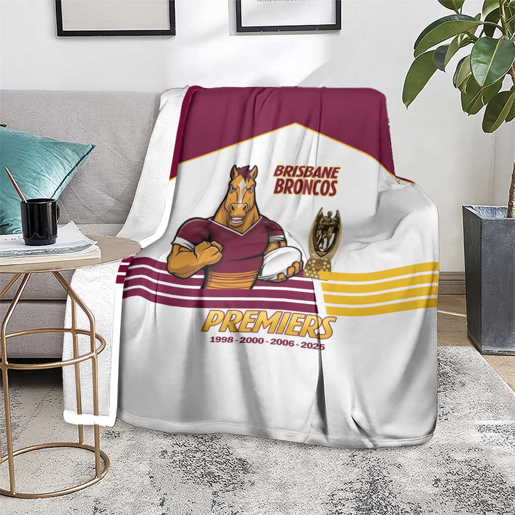 Brisbane Broncos Rugby Blanket NRL 4th Premiers Proud - Aussie Hoodie