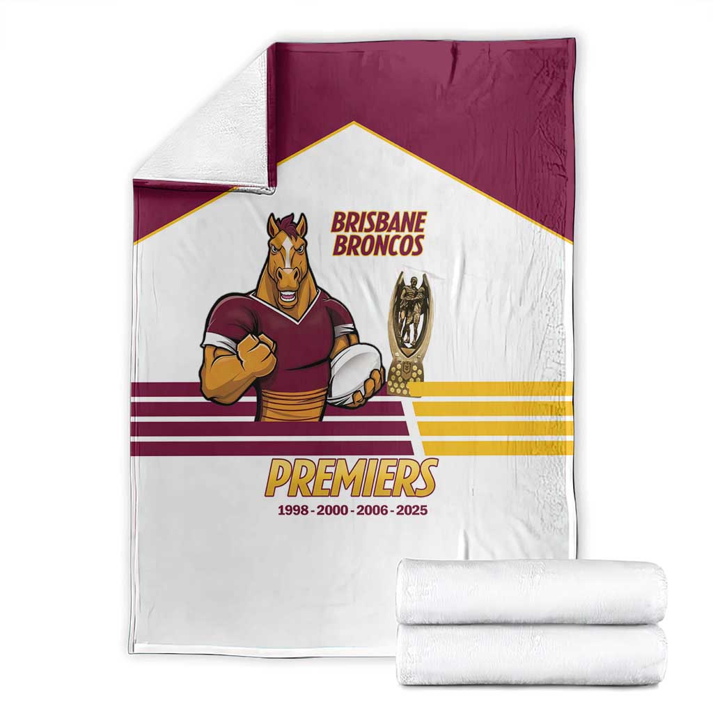 Brisbane Broncos Rugby Blanket NRL 4th Premiers Proud - Aussie Hoodie
