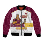 Brisbane Broncos Rugby Personalised Bomber Jacket NRL 4th Premiers Proud - Aussie Hoodie
