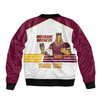 Brisbane Broncos Rugby Personalised Bomber Jacket NRL 4th Premiers Proud - Aussie Hoodie