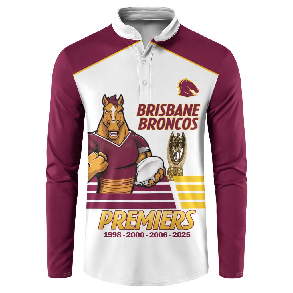 Brisbane Broncos Rugby Personalised Button Sweatshirt NRL 4th Premiers Proud - Aussie Hoodie