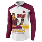 Brisbane Broncos Rugby Personalised Button Sweatshirt NRL 4th Premiers Proud - Aussie Hoodie