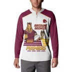 Brisbane Broncos Rugby Personalised Button Sweatshirt NRL 4th Premiers Proud - Aussie Hoodie