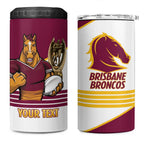 Brisbane Broncos Rugby Personalised 4 in 1 Can Cooler Tumbler NRL 4th Premiers Proud - Aussie Hoodie