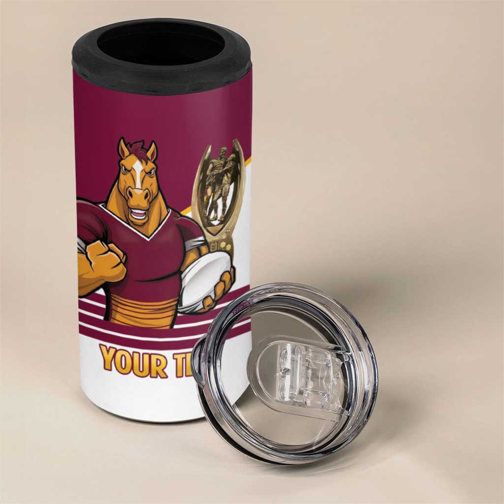 Brisbane Broncos Rugby Personalised 4 in 1 Can Cooler Tumbler NRL 4th Premiers Proud - Aussie Hoodie