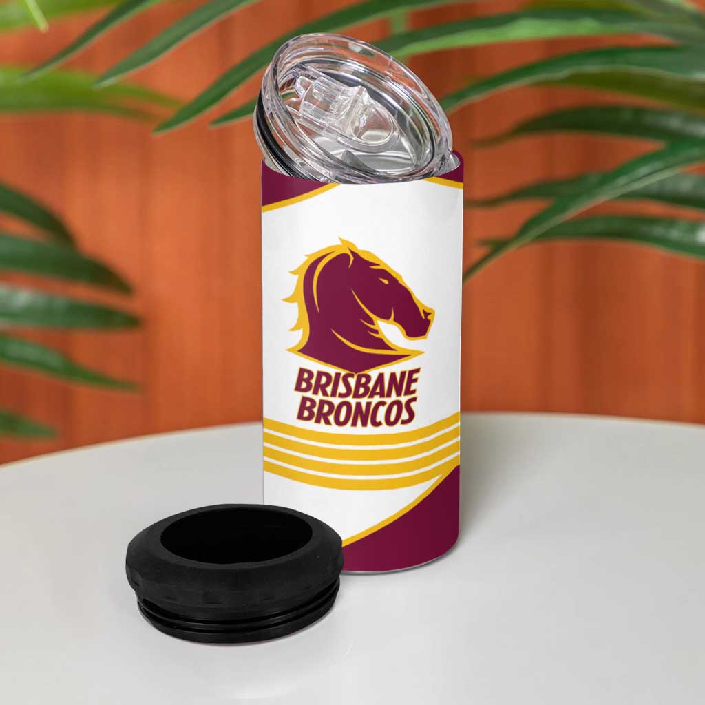 Brisbane Broncos Rugby Personalised 4 in 1 Can Cooler Tumbler NRL 4th Premiers Proud - Aussie Hoodie