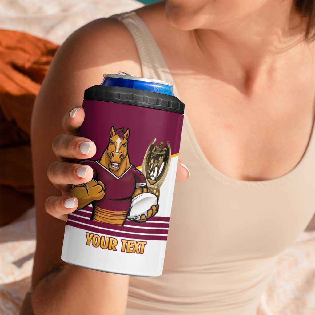 Brisbane Broncos Rugby Personalised 4 in 1 Can Cooler Tumbler NRL 4th Premiers Proud - Aussie Hoodie