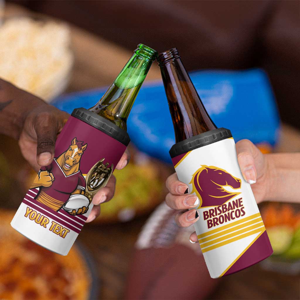 Brisbane Broncos Rugby Personalised 4 in 1 Can Cooler Tumbler NRL 4th Premiers Proud - Aussie Hoodie