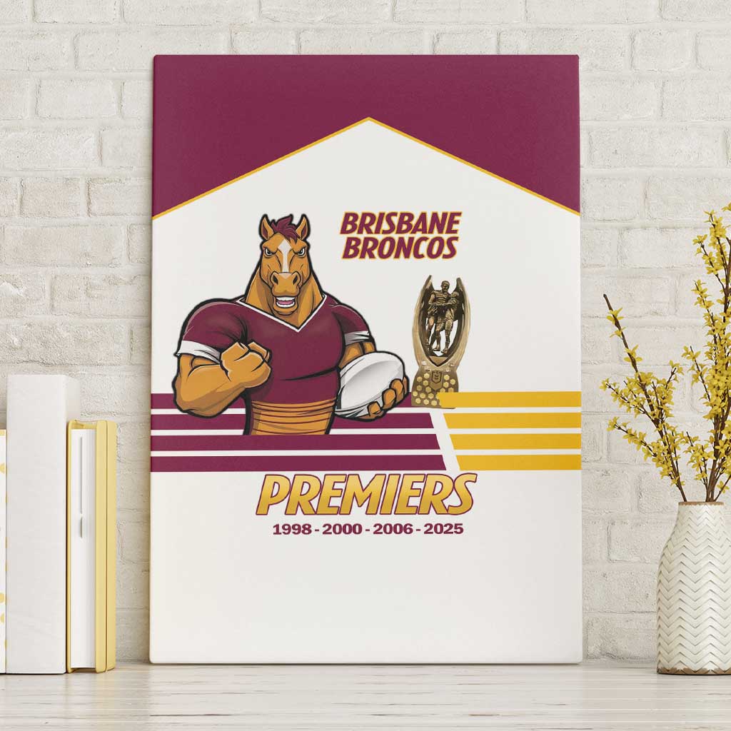 Brisbane Broncos Rugby Canvas Wall Art NRL 4th Premiers Proud - Aussie Hoodie