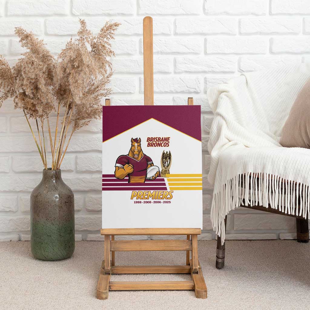 Brisbane Broncos Rugby Canvas Wall Art NRL 4th Premiers Proud - Aussie Hoodie