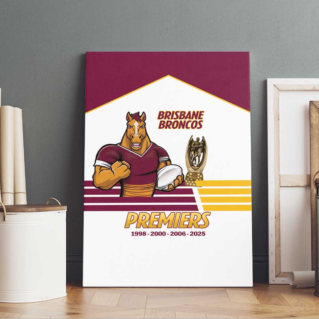 Brisbane Broncos Rugby Canvas Wall Art NRL 4th Premiers Proud - Aussie Hoodie