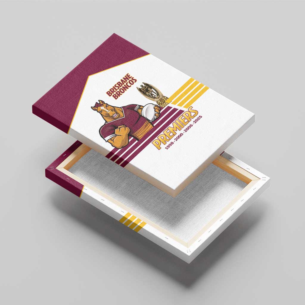 Brisbane Broncos Rugby Canvas Wall Art NRL 4th Premiers Proud - Aussie Hoodie