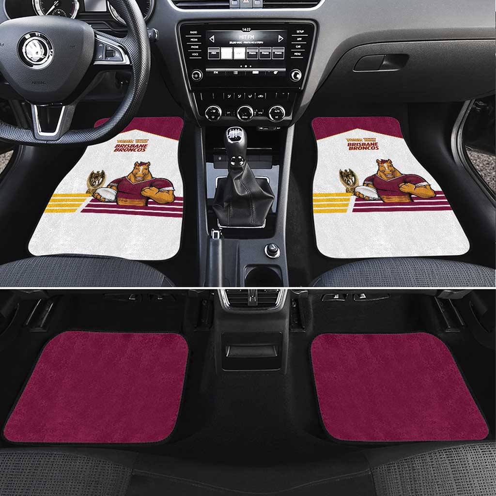 Brisbane Broncos Rugby Personalised Car Mats NRL 4th Premiers Proud - Aussie Hoodie