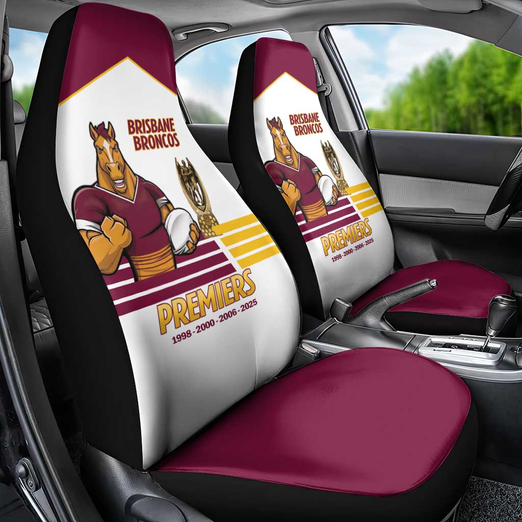 Brisbane Broncos Rugby Car Seat Cover NRL 4th Premiers Proud - Aussie Hoodie