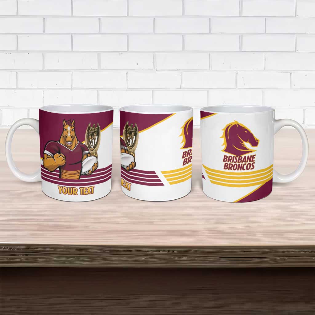 Brisbane Broncos Rugby Personalised Ceramic Mug NRL 4th Premiers Proud - Aussie Hoodie