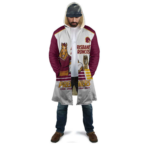 Brisbane Broncos Rugby Personalised Cloak NRL 4th Premiers Proud - Aussie Hoodie