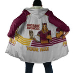 Brisbane Broncos Rugby Personalised Cloak NRL 4th Premiers Proud - Aussie Hoodie