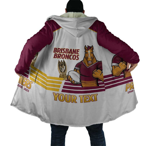 Brisbane Broncos Rugby Personalised Cloak NRL 4th Premiers Proud - Aussie Hoodie