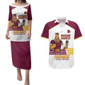 Brisbane Broncos Rugby Personalised Couples Matching Puletasi and Hawaiian Shirt NRL 4th Premiers Proud - Aussie Hoodie