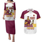 Brisbane Broncos Rugby Personalised Couples Matching Puletasi and Hawaiian Shirt NRL 4th Premiers Proud - Aussie Hoodie