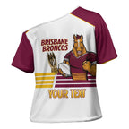 Brisbane Broncos Rugby Personalised Cross Shoulder Shirt NRL 4th Premiers Proud - Aussie Hoodie