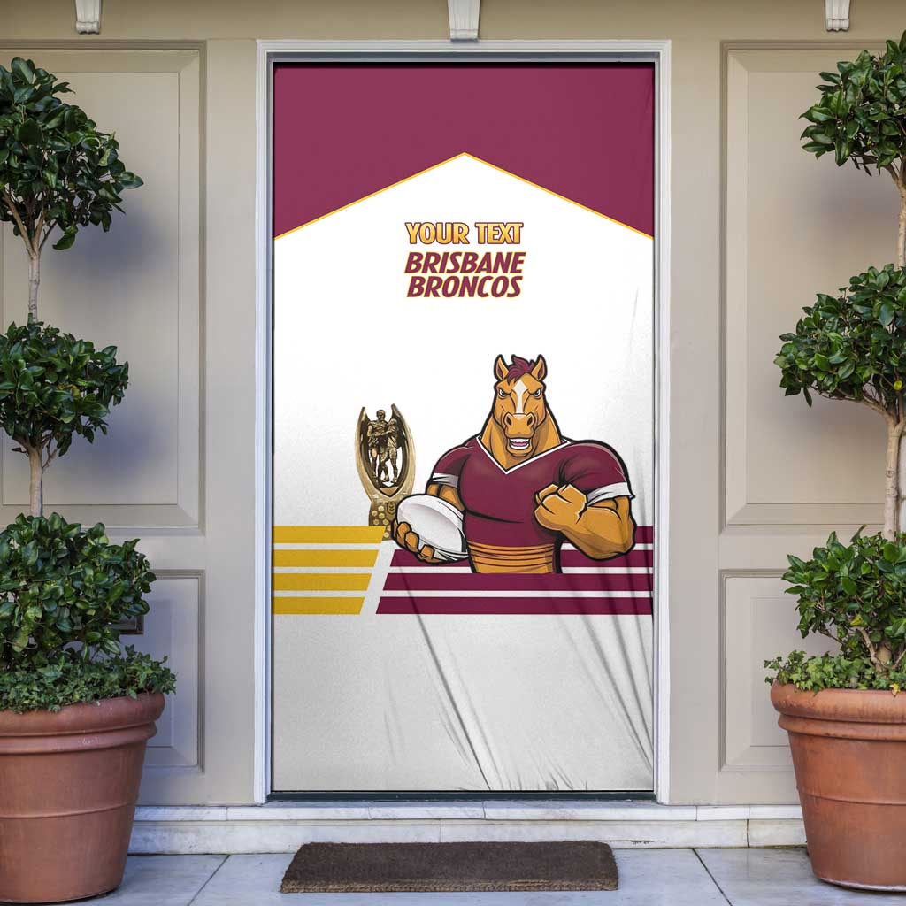 Brisbane Broncos Rugby Personalised Door Cover NRL 4th Premiers Proud - Aussie Hoodie