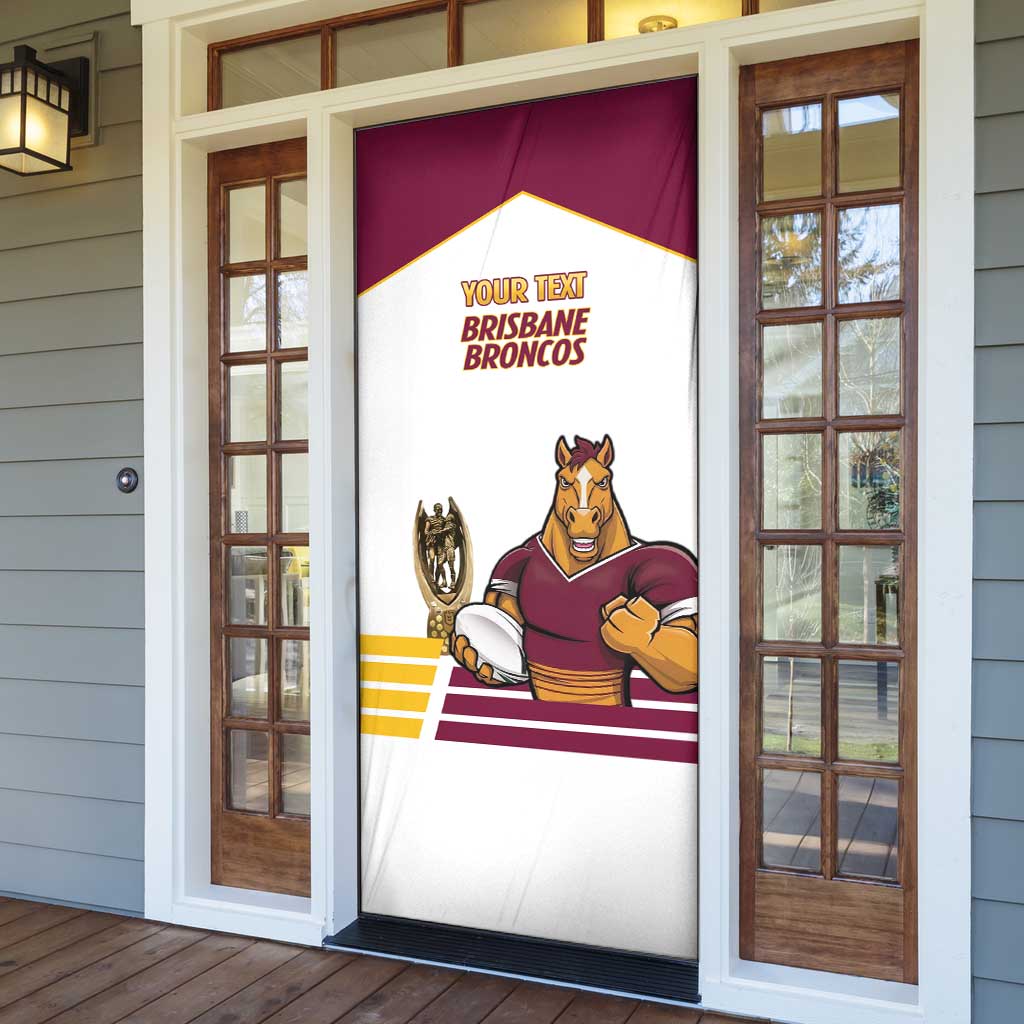Brisbane Broncos Rugby Personalised Door Cover NRL 4th Premiers Proud - Aussie Hoodie