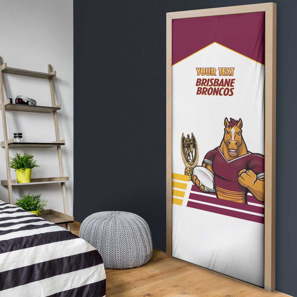 Brisbane Broncos Rugby Personalised Door Cover NRL 4th Premiers Proud - Aussie Hoodie