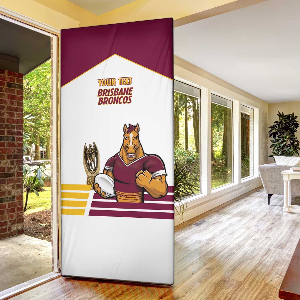 Brisbane Broncos Rugby Personalised Door Cover NRL 4th Premiers Proud - Aussie Hoodie