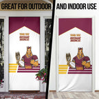Brisbane Broncos Rugby Personalised Door Cover NRL 4th Premiers Proud - Aussie Hoodie