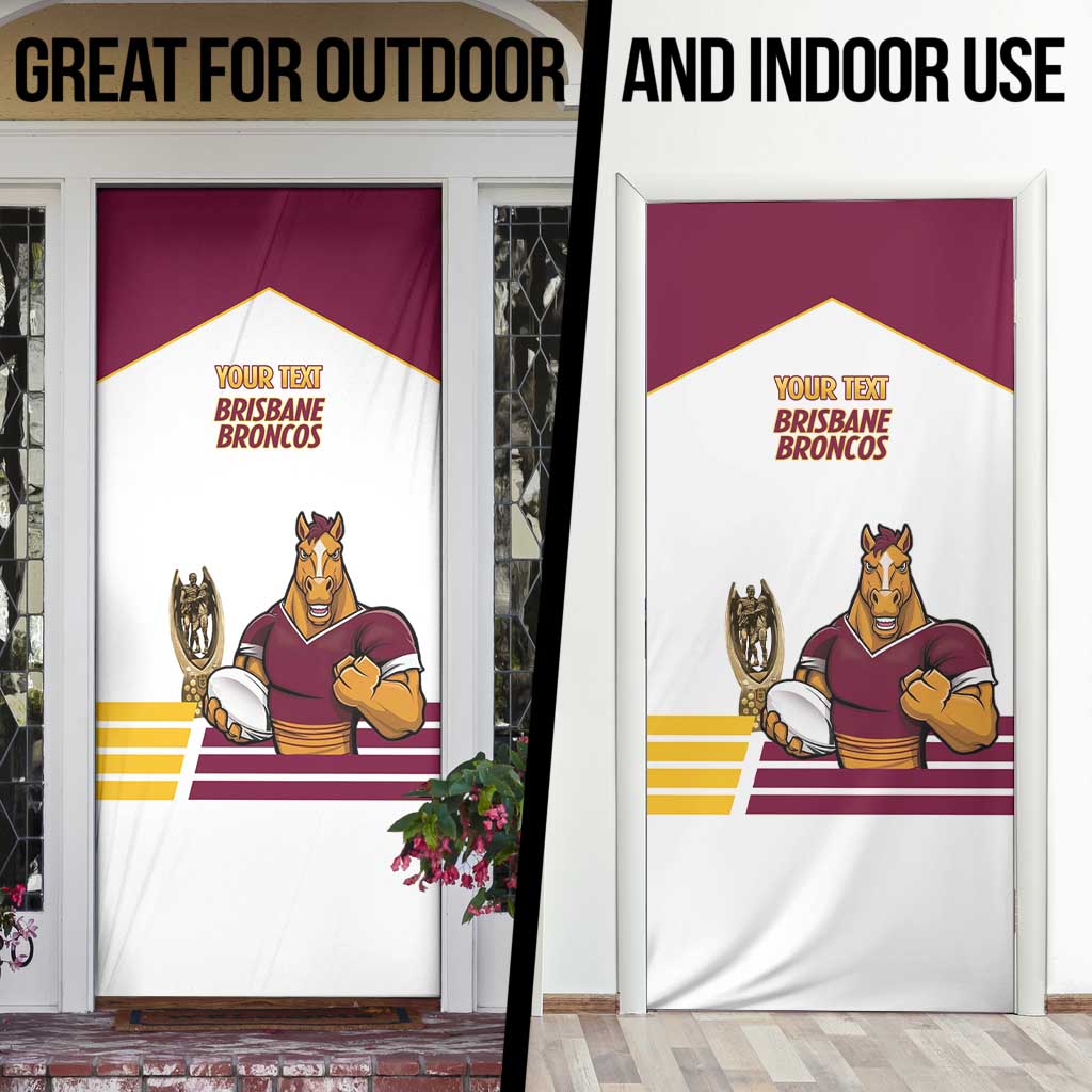 Brisbane Broncos Rugby Personalised Door Cover NRL 4th Premiers Proud - Aussie Hoodie