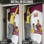 Brisbane Broncos Rugby Personalised Door Cover NRL 4th Premiers Proud - Aussie Hoodie