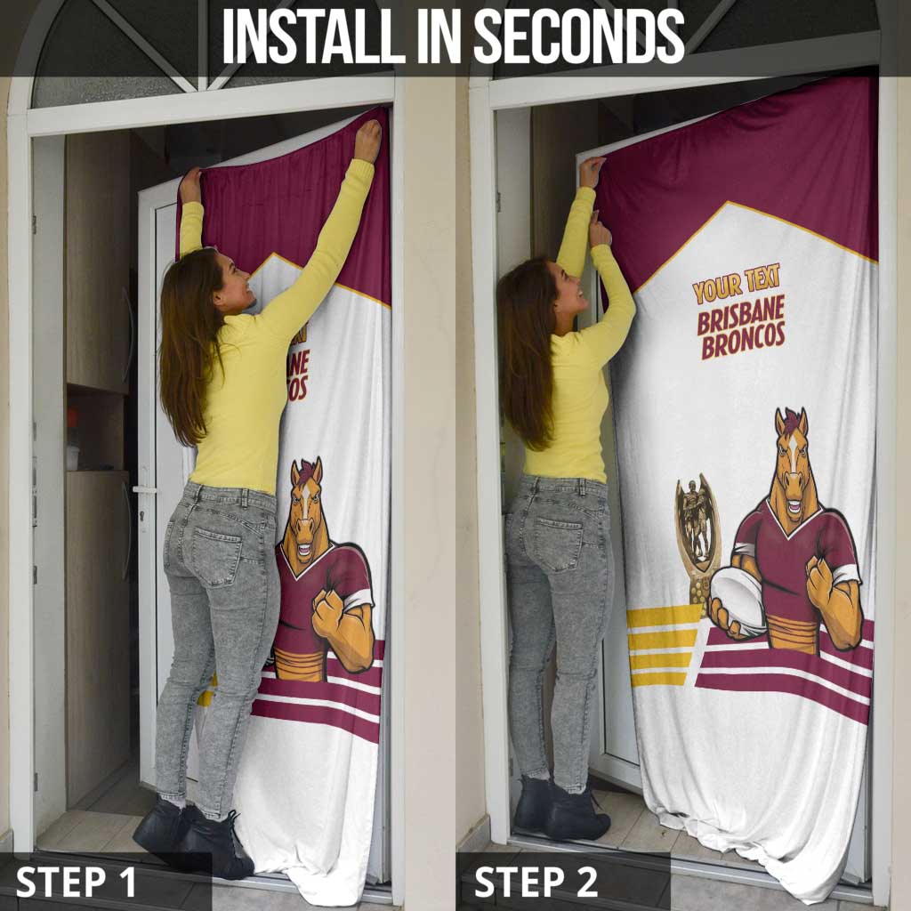 Brisbane Broncos Rugby Personalised Door Cover NRL 4th Premiers Proud - Aussie Hoodie