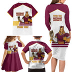 Brisbane Broncos Rugby Personalised Family Matching Long Sleeve Bodycon Dress and Hawaiian Shirt NRL 4th Premiers Proud - Aussie Hoodie
