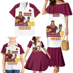 Brisbane Broncos Rugby Personalised Family Matching Mermaid Dress and Hawaiian Shirt NRL 4th Premiers Proud - Aussie Hoodie