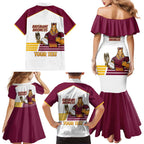 Brisbane Broncos Rugby Personalised Family Matching Mermaid Dress and Hawaiian Shirt NRL 4th Premiers Proud - Aussie Hoodie
