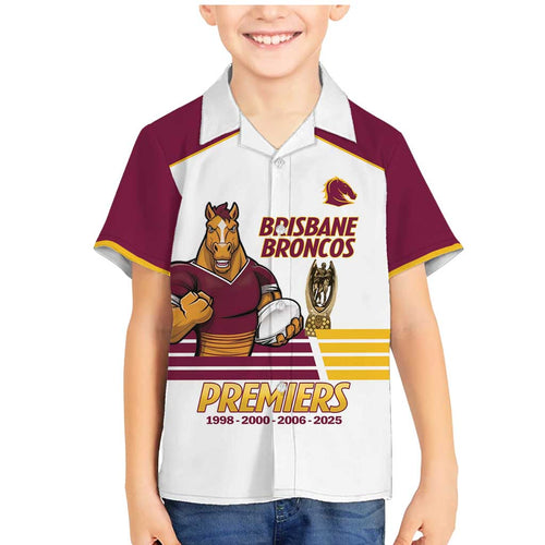 Brisbane Broncos Rugby Personalised Family Matching Mermaid Dress and Hawaiian Shirt NRL 4th Premiers Proud - Aussie Hoodie